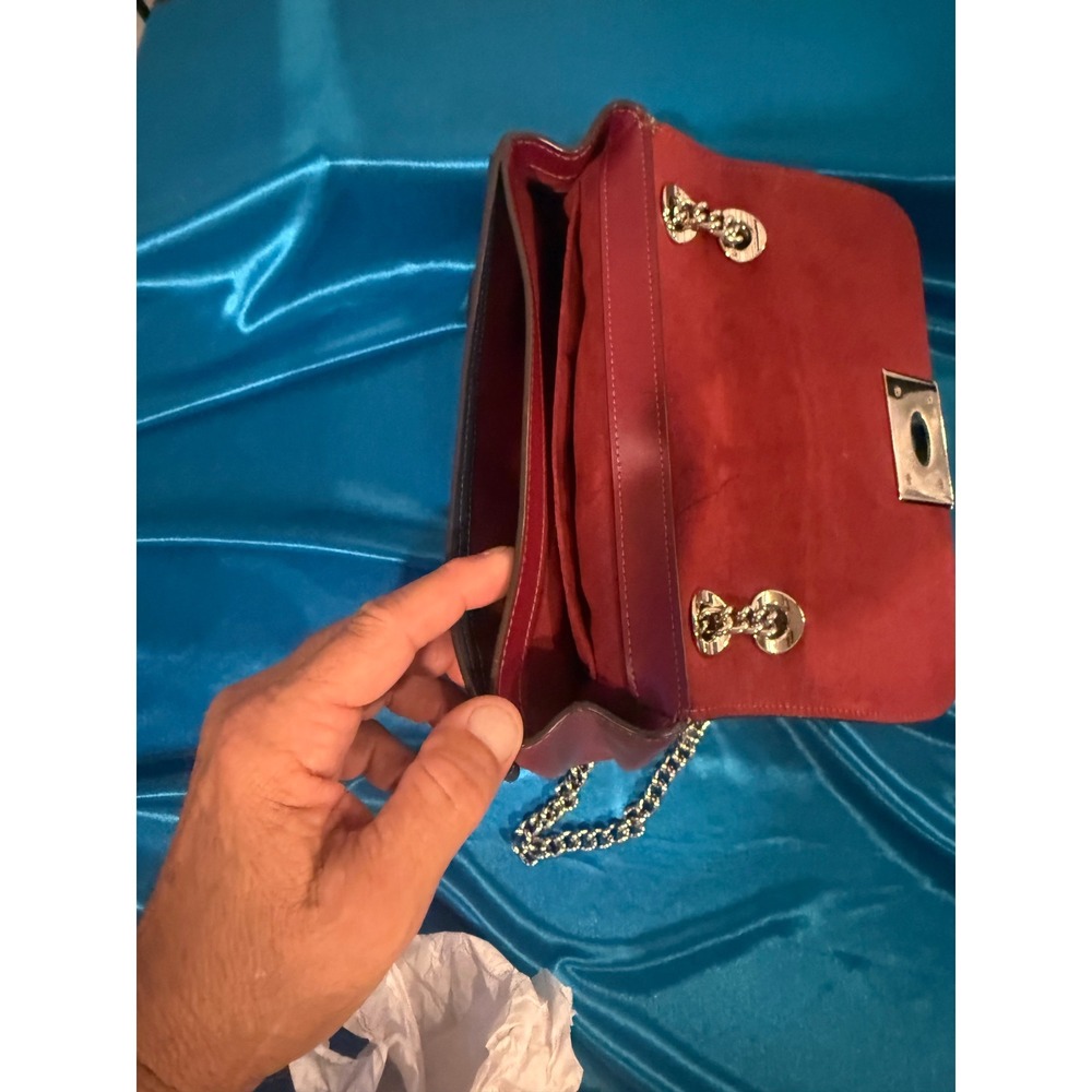 Coach CassidyF72686 Colorblock Leather Crossbody Shoulder Bag Pink/Burgundy Blac - Picture 4 of 9
